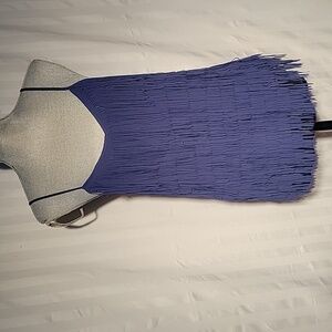 Lost April Woman's Blue Flapper Fringe Spaghetti Strap Top, Size: S, NWT